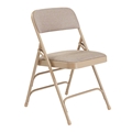 National Public Seating 2301 Fabric Premium Triple Brace Folding Chair, Cafe Beige