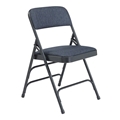 National Public Seating 2304 Fabric Premium Triple Brace Folding Chair, Imperial Blue/Char-Blue