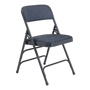 National Public Seating 2304 Fabric Premium Triple Brace Folding Chair, Imperial Blue/Char-Blue (Pack of 4) folding chairs, 2300 series, padded chairs, upholstered folding chair