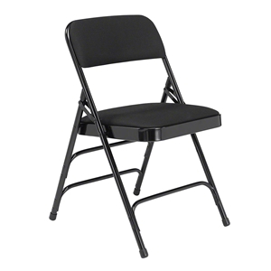 National Public Seating 2310 Fabric Premium Triple Brace Folding Chair, Midnight Black (Pack of 4) folding chairs, 2300 series, padded chairs, upholstered folding chair
