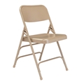 National Public Seating 301 Deluxe All-Steel Triple Brace Folding Chair, Beige (Pack of 4)