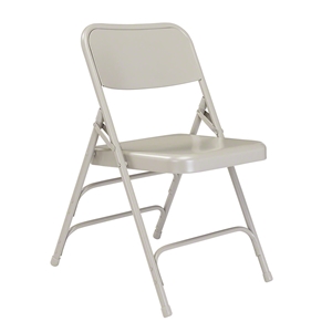 National Public Seating 302 Deluxe All-Steel Triple Brace Folding Chair, Grey (Pack of 4) folding chairs, 300 series, nps
