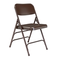 National Public Seating 303 Deluxe All-Steel Triple Brace Folding Chair, Brown (Pack of 4)