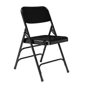National Public Seating 310 Deluxe All-Steel Triple Brace Folding Chair, Black (Pack of 4) folding chairs, 300 series, nps, ebony