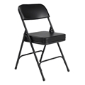 National Public Seating 3210 Premium 2" Vinyl Upholstered Folding Chair, Black (Pack of 2)