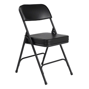 National Public Seating 3210 Premium 2" Vinyl Upholstered Folding Chair, Black (Pack of 2) folding chairs, 3200 series, padded chairs, upholstered folding chair, vinyl folding chair