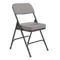 National Public Seating 3212 Premium 2" Fabric Upholstered Folding Chair, Charcoal Grey