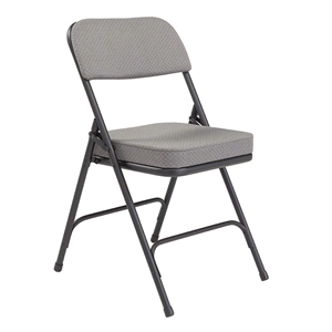 National Public Seating 3212 Premium 2" Fabric Upholstered Folding Chair, Charcoal Grey (2-pack) folding chairs, 3200 series, padded chairs, upholstered folding chair, vinyl folding chair, gray