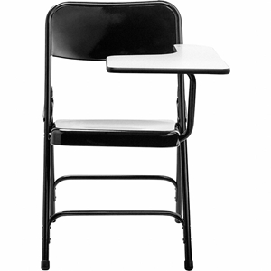 National Public Seating 5210L Tablet Arm Folding Chair, Left Arm, Black (Pack of 2) folding chairs, nps 5200 series, padded chairs, metal folding chair, tablet arm, steel folding chair