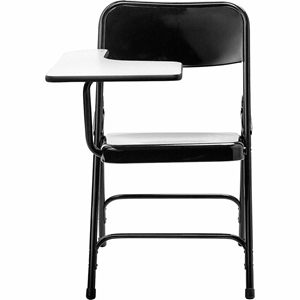 National Public Seating 5210R Tablet Arm Folding Chair, Right Arm, Black (Pack of 2) folding chairs, 5200 series, padded chairs, metal folding chair, tablet arm, steel folding chair
