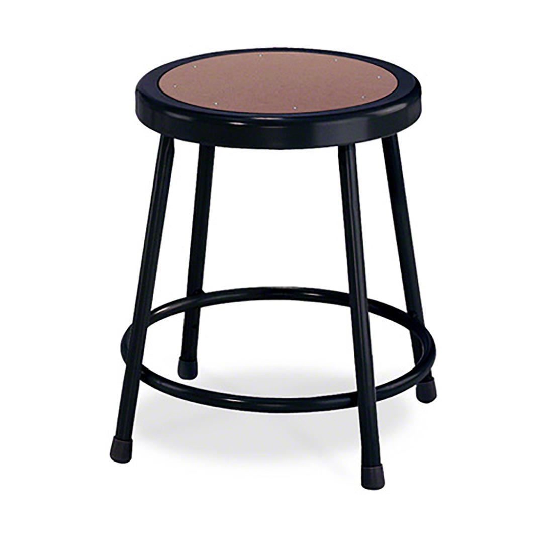 National Public Seating 6622B Square Stool With Backrest Height 22"Black 