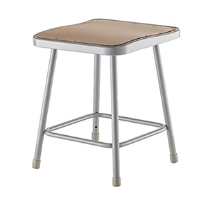 National Public Seating 6300 Series Science Lab Stool with Square Hardboard Seat science lab stool, square stool, hardboard seat, backrest, adjustable height, 6318 6324 6330 6318H 6324H 6330H 6318B 6324B 6330B 6318HB 6324HB 6330HB