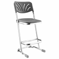 National Public Seating 6624B 24" Elephant Z-Stool with Backrest and Blow Molded Seat