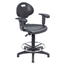 National Public Seating 6716HB-A Black Polyurethane Task Chair with Arms, 16"-21" Height - NPS-6716HB-A