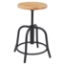 National Public Seating 19"-25" Height Adjustable Swivel Stool, Oak Wood Seat/Black Frame - NPS-6800W-10