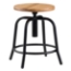 National Public Seating 19"-25" Height Adjustable Swivel Stool, Oak Wood Seat/Black Frame - NPS-6800W-10