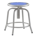 National Public Seating 18"-24" Height Adjustable Swivel Stool, Blueberry Seat/Grey Frame