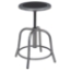 National Public Seating 18"-24" Height Adjustable Swivel Stool, Black Seat/Grey Frame - NPS-6810-02