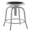 National Public Seating 18"-24" Height Adjustable Swivel Stool, Black Seat/Grey Frame