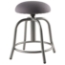 National Public Seating 18"-25" Height Adjustable Designer Swivel Stool, 3" Fabric Padded Charcoal Seat/Grey Frame - NPS-6820S-02