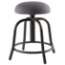 National Public Seating 18"-25" Height Adjustable Designer Swivel Stool, 3" Fabric Padded Charcoal Seat/Black Frame - NPS-6820S-10