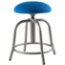 National Public Seating 18"-25" Height Adjustable Designer Swivel Stool, 3" Fabric Padded Cobalt Blue Seat/Grey Frame - NPS-6825S-02
