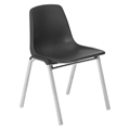 National Public Seating 8110 Poly Shell Stacking Chair, Black