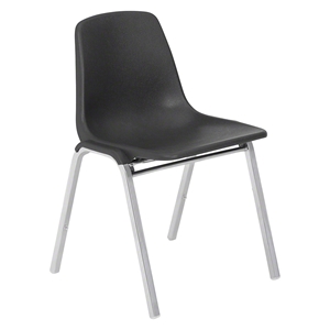 National Public Seating 8110 Poly Shell Stacking Chair, Black stacking chairs, 8100 series, 8110