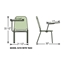 National Public Seating 8210/TA82R Melody Stack Chair (18"H) with Tablet-Arm, Right - NPS-8210/TA82R