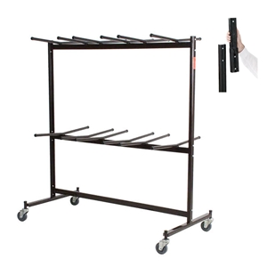 National Public Seating 84-EXT8 Double-Tier Folding Chair Dolly w/Extension Bar folding chair cart, chair trolley, chair dolley, folding chair truck, checkerette, hanging coat rack, coat check, folding chair truck, transport, rolling, 84, 84-60, EXT8, EXT-8, 84-EXT-8