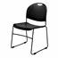 National Public Seating 850-CL Commercialine Multi-Purpose Ultra-Compact Stack Chair, Black - NPS-850-CL