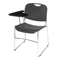 National Public Seating 8502 Ultra-Compact Tablet-Arm Plastic Stack Chair, Gunmetal