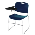 National Public Seating 8505 Ultra-Compact Tablet-Arm Plastic Stack Chair, Navy Blue