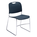 National Public Seating 8505 Ultra-Compact Plastic Stack Chair, Navy Blue