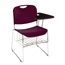 National Public Seating 8508 Ultra-Compact Tablet-Arm Plastic Stack Chair, Wine - NPS-8508+TA85