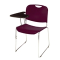 National Public Seating 8508 Ultra-Compact Tablet-Arm Plastic Stack Chair, Wine