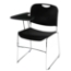 National Public Seating 8510 Ultra-Compact Tablet-Arm Plastic Stack Chair, Black - ARCHIVED - NPS-8510+TA85