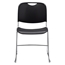 National Public Seating 8510 Ultra-Compact Plastic Stack Chair, Black  - NPS-8510