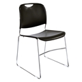 National Public Seating 8510 Ultra-Compact Plastic Stack Chair, Black 