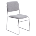 National Public Seating 8652 Fabric Padded Signature Stack Chair, Classic Grey