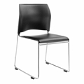 National Public Seating 8710 Cafetorium Plush Vinyl Stack Chair, Black