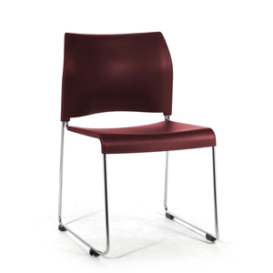 National Public Seating 8818 Cafetorium Plastic Stack Chair, Burgundy - ARCHIVED stack chairs, 8800 series, cafetorium chairs