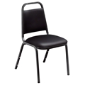 National Public Seating 9110-B Vinyl Upholstered Stack Chair, Panther Black