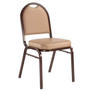 National Public Seating 9201-M Premium Vinyl Stack Chair, French Beige/Mocha restaurant chairs, stacking chairs