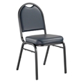 National Public Seating 9204-BT Premium Vinyl Stack Chair, Midnight Blue/Black Sandtex
