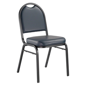 National Public Seating 9204-BT Premium Vinyl Stack Chair, Midnight Blue/Black Sandtex restaurant chairs, stacking chairs