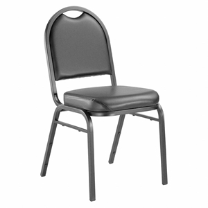National Public Seating 9210-BT Premium Vinyl Stack Chair, Panther Black/Black Sandtex restaurant chairs, stacking chairs