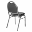 National Public Seating 9210-SV Premium Vinyl Stack Chair, Panther Black/Silvervein - NPS-9210-SV