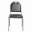 National Public Seating 9210-SV Premium Vinyl Stack Chair, Panther Black/Silvervein - NPS-9210-SV