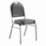 National Public Seating 9210-SV Premium Vinyl Stack Chair, Panther Black/Silvervein - NPS-9210-SV